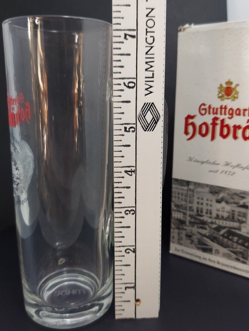 GTUTTGARTER HOFBRAU .3L BEER MUG GLASS Breweriana  Vintage W/Box Stuttgart - Picture 4 of 16